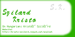 szilard kristo business card